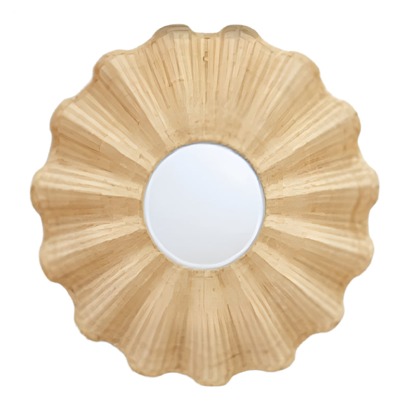 Scalloped Rattan Mirror | Putti Fine Furnishings 