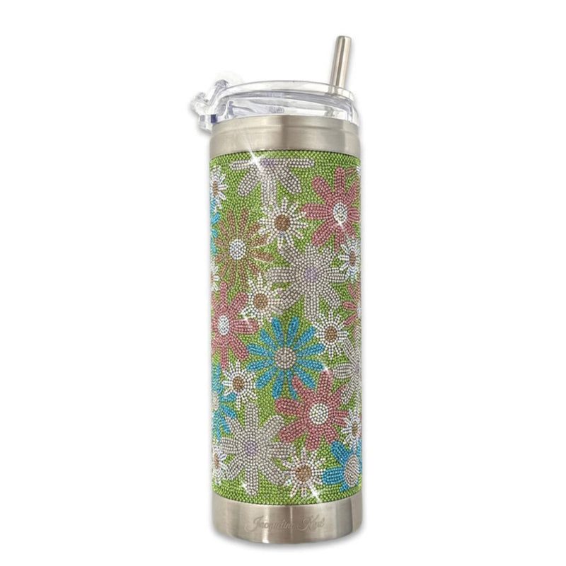 Jacqueline Kent Crystal Tumbler - Flower Power Green | Putti Fine Fashions 