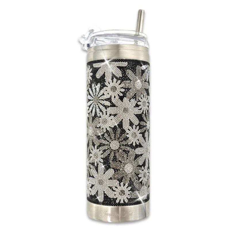 Jacqueline Kent Crystal Tumbler - Flower Power Black