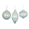 Ivory Pearl with Gold Snowflake Glass Ornament