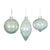 Ivory Pearl with Gold Snowflake Glass Ornament