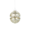 Mottled Silver with Glitter Glass Trinket Box Ornament - Ball