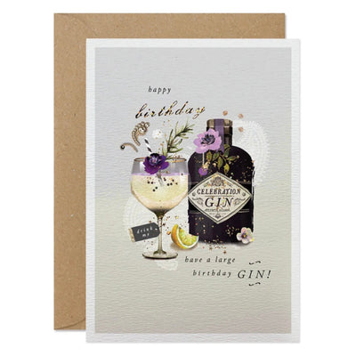 Large Birthday Gin Greeting Card | Putti Fine Furnishings