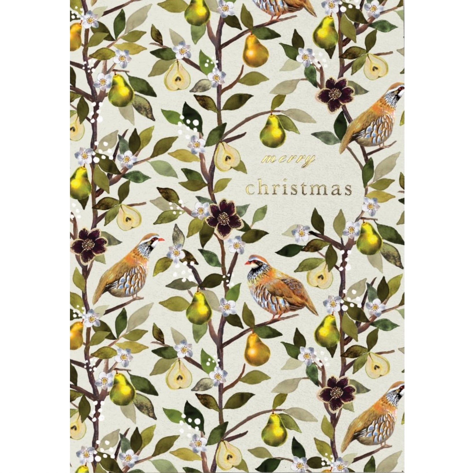 Partridge in a Pear Tree Pattern Christmas Card