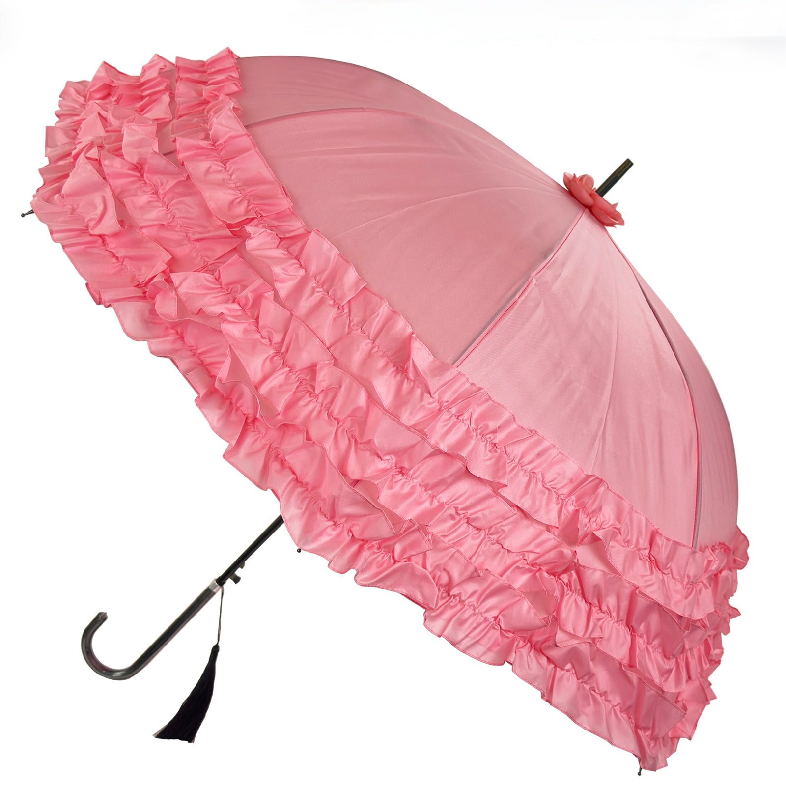 Triple Frill Classic Umbrella - Pink