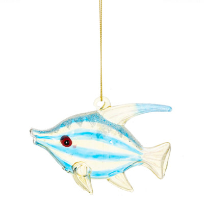 Handblown Striped Fish Glass Ornament