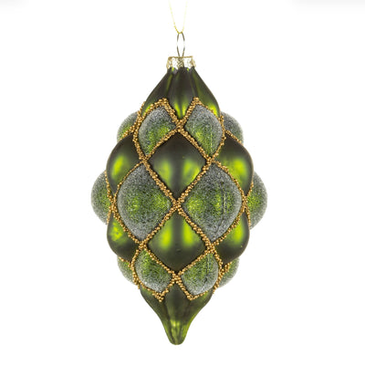 Forest Green Glass Finial Ornament