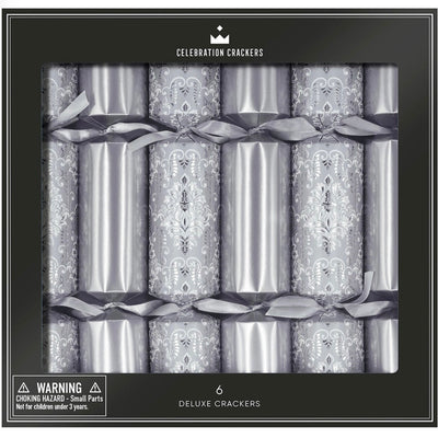 Silver Damask 12" Crackers | Putti Christmas Decorations