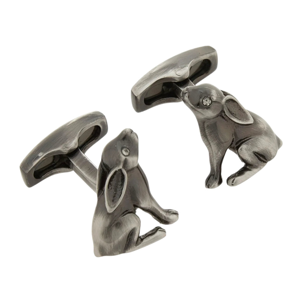 Pewter Tone Hare Cufflinks | Putti Fine Fashions 