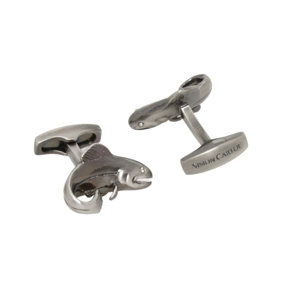Pewter Tone Salmon Cufflinks | Putti Fine Fashions 