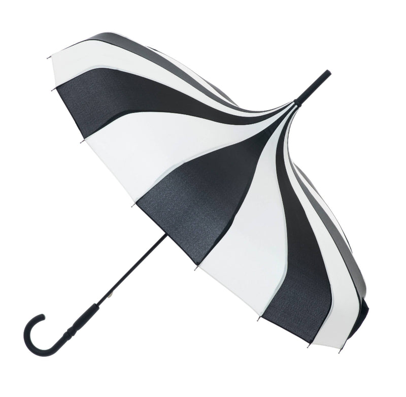 Soak London Classic Pagoda Umbrella - Black and Cream | Putti Fine Fashions 