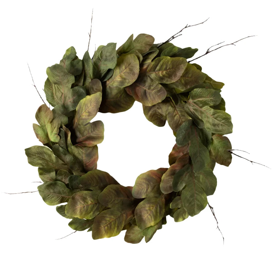 Artificial Mixed Fig Leaf Wreath | Putti Fine Furnishings 