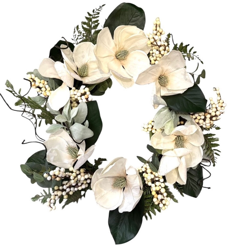 Sullivans Magnolia with White Berries Wreath | Putti Christmas 