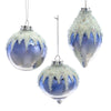 Lavender, Blue and Silver Glass Ball Ornament  | Putti Christmas Decorations