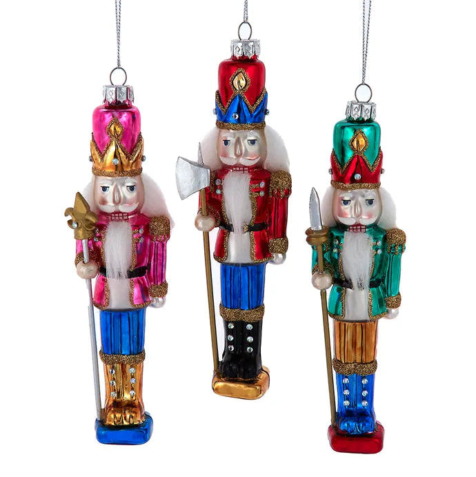 Colorful Nutcracker Glass Ornament  | Putti Christmas Decorations