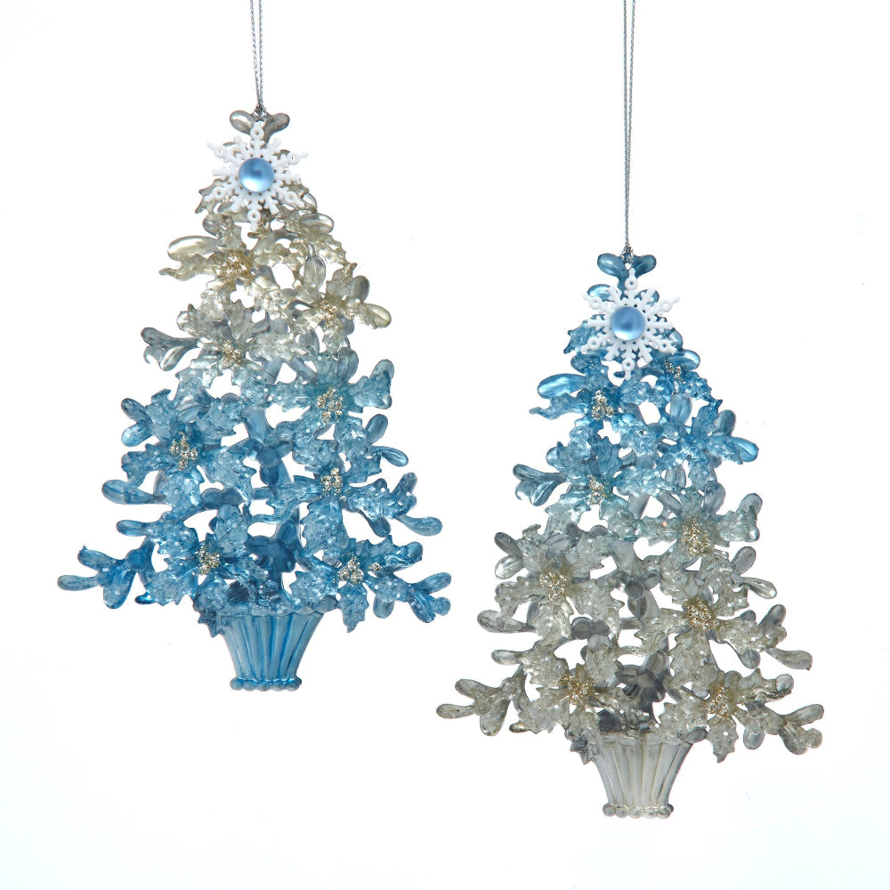 Kurt Adler Blue and Platinum Tree Ornament | Putti Christmas 