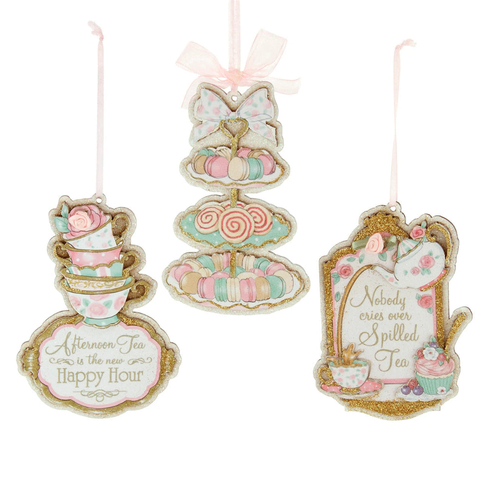 Wooden Tea Party Ornament | Putti Christmas Decorations

