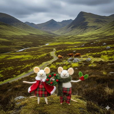 "Tartan Tavish" Felt Mouse Ornament  | Putti Christmas Decorations