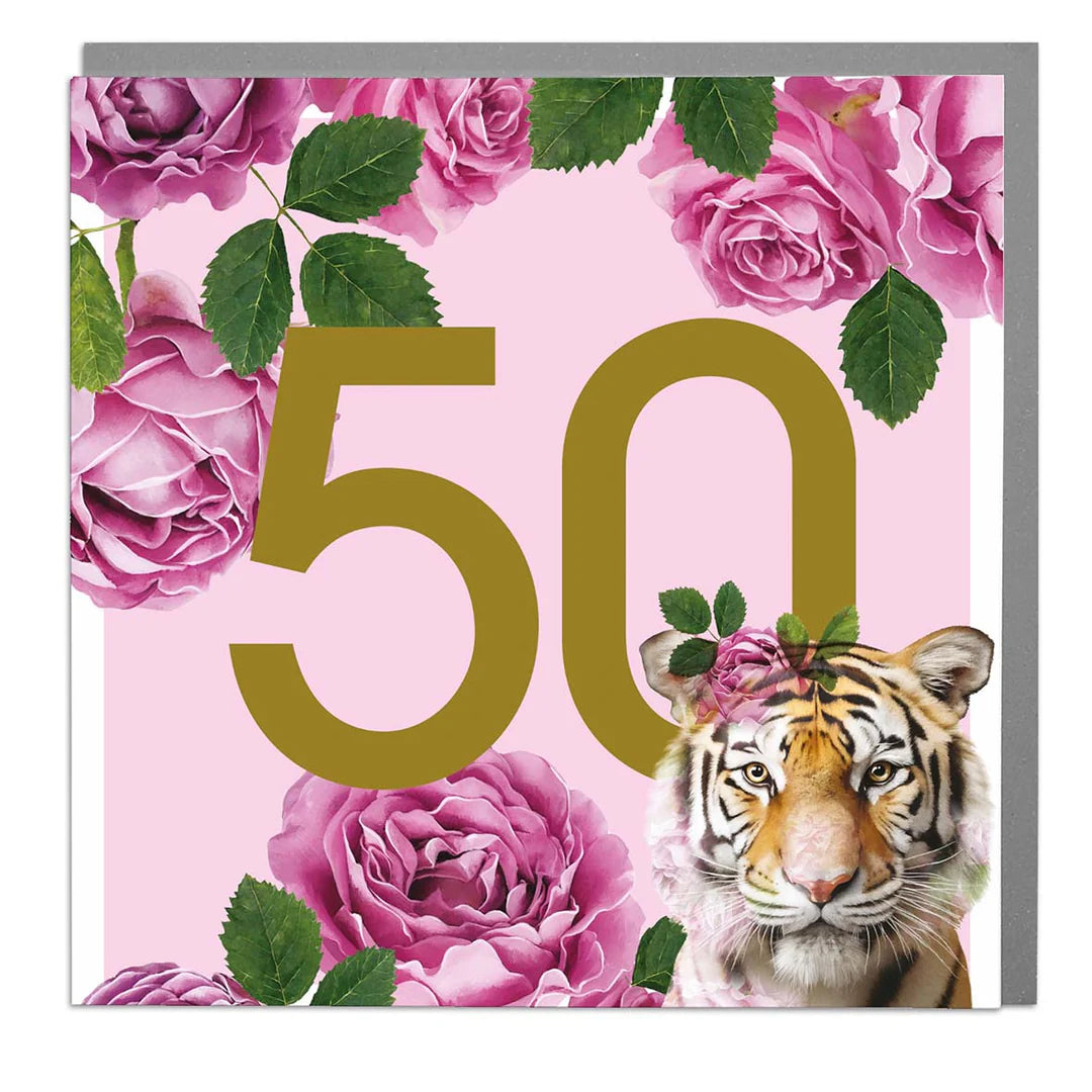 Tiger "50" Greeting Card | Putti Celebrations 
