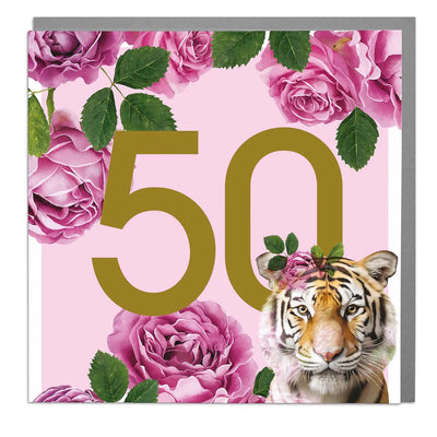 Tiger "50" Greeting Card | Putti Celebrations