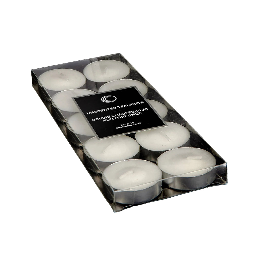 Unscented White Tealights - 10 pack | Putti Fine Furnishings 