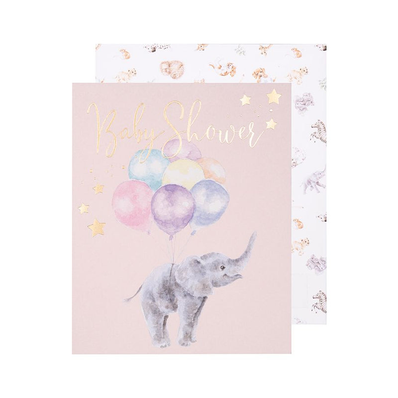 "Up and Away" Elephant Baby Shower Greeting Card  | Le Petite Putti 
