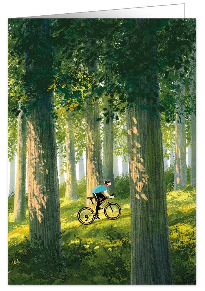 Uphill Cycling Greeting Card | Putti Fine Furnishings 