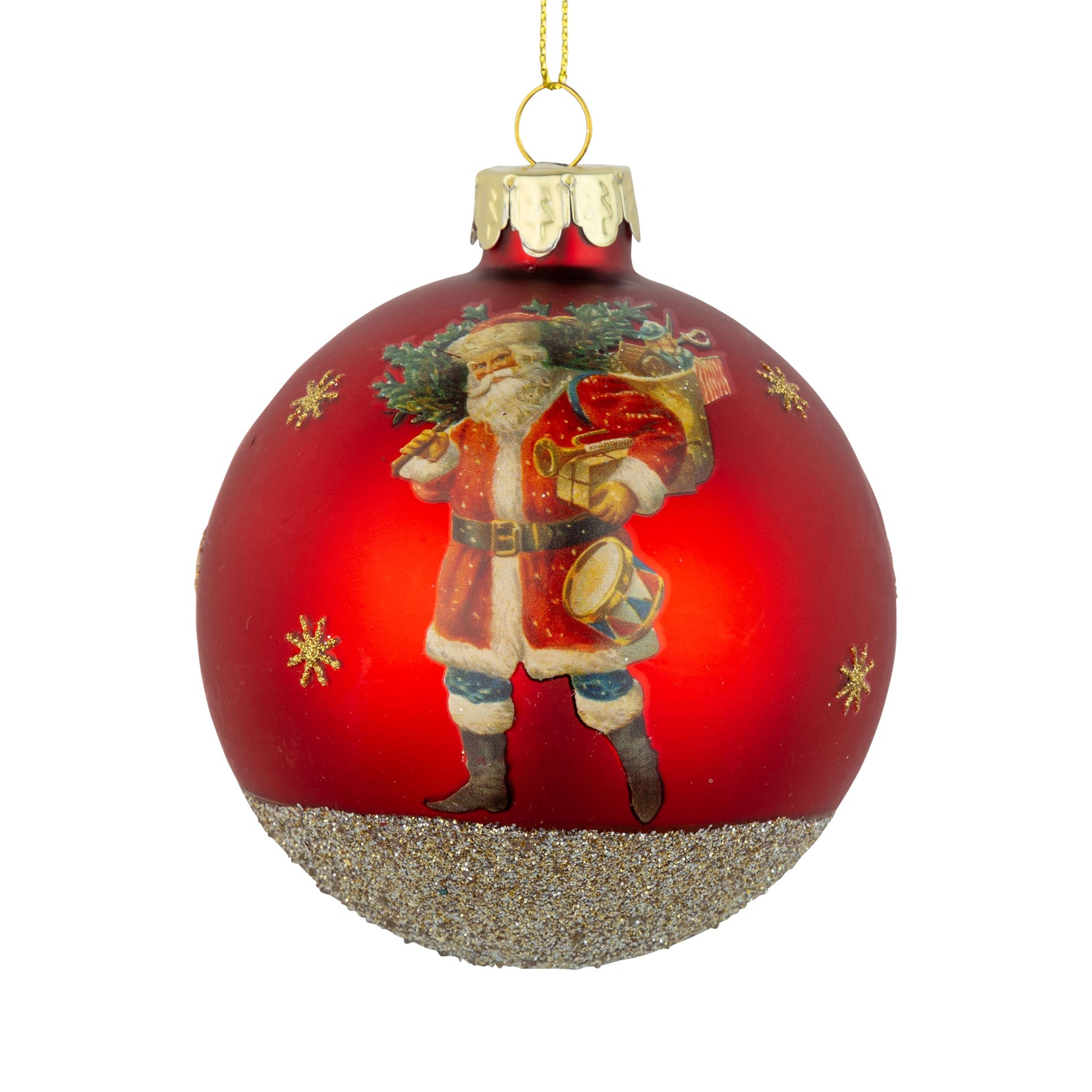 Victorian Santa Glass Ball Ornament | Putti Christmas Celebrations 