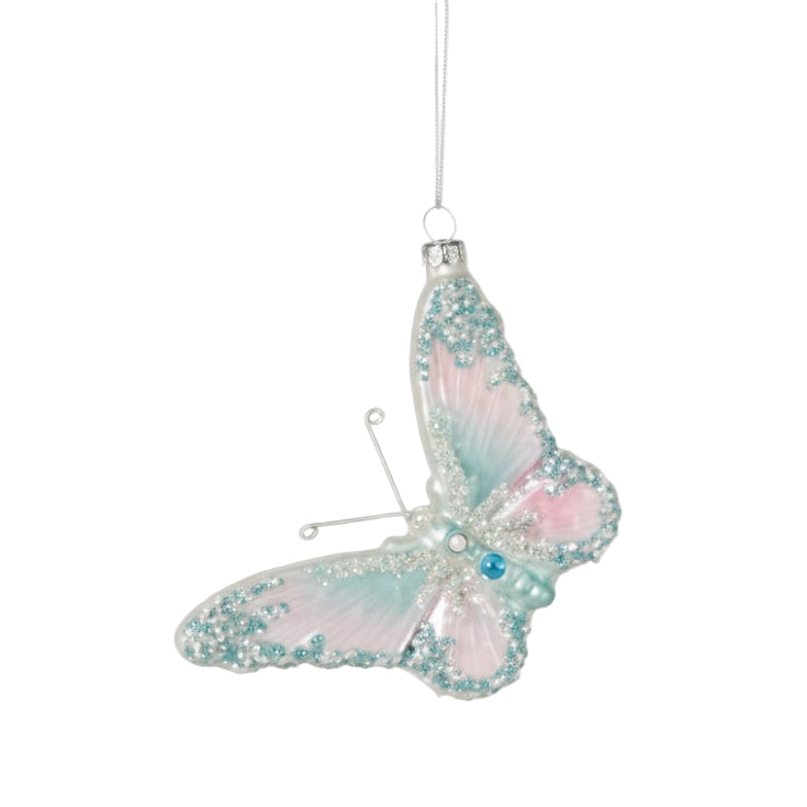 Vintage Charm Butterfly Glass Ornament  | Putti Christmas Decorations 