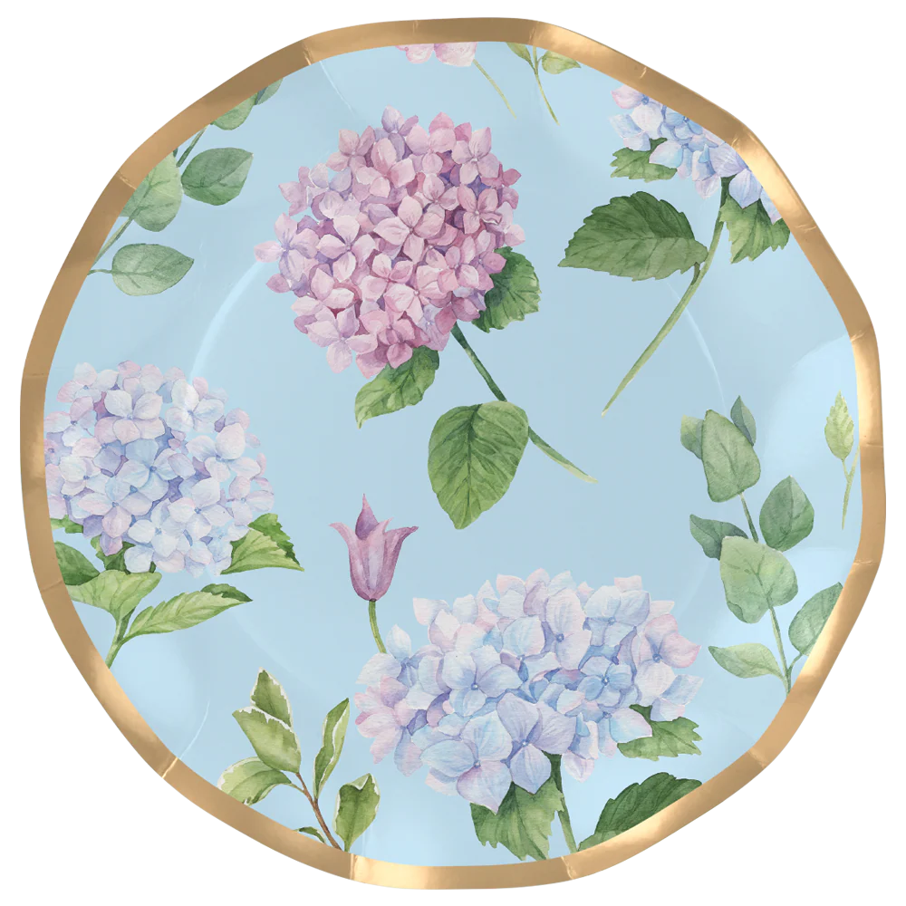 Sophistiplate Charming Hydrangea Wavey Paper Dinner Plate