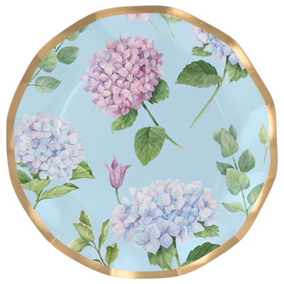 Sophistiplate Charming Hydrangea Wavey Paper Dinner Plate