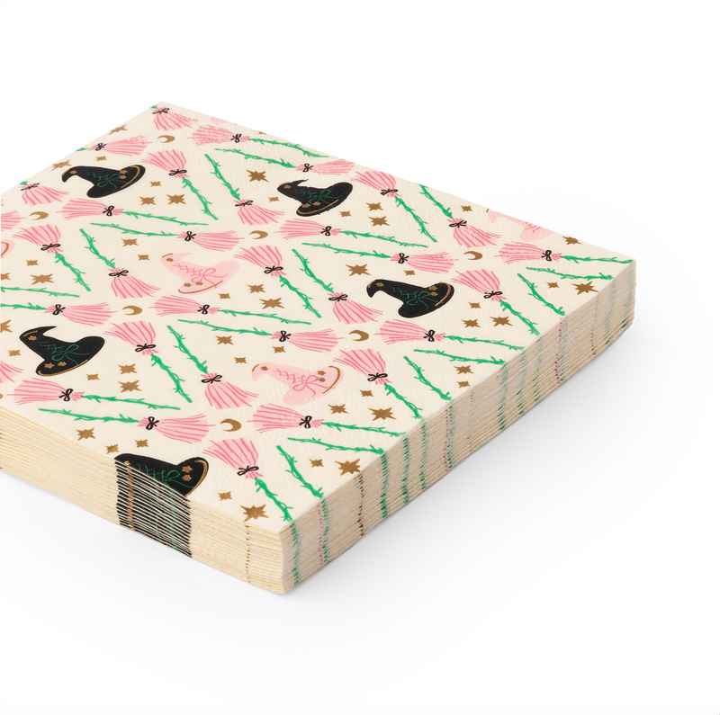 Witch Hat & Broom Large Paper Napkins | Putti Party Supplies 