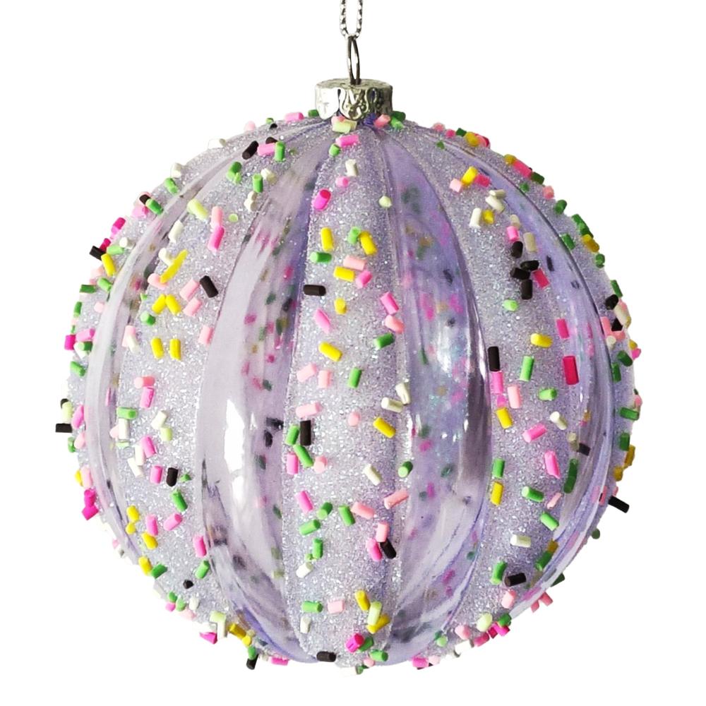 Purple with Sprinkles Glass Ball Ornament | Putti Christmas 