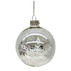 Clear with White Snowflake Glass Ball Ornament
