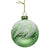 Green with White Glittered Branches Glass Ball Ornament