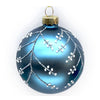 Blue with White Berry Glitter Branches Glass Ball Ornament | Putti Christmas