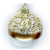Clear with Gold Beaded Top Glass Ball Ornament