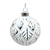 White Embossed Leaf Pattern Glass Ball Ornament