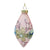 Pink with Pastel Floral Embroidery Glass Double Point Ornament | Putti Christmas 
