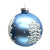 Matte Blue with White Tree Glass Ball Ornament | Putti Christmas Decorations 