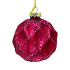 Matte Fuchsia with Diamond Glass Ball ornament