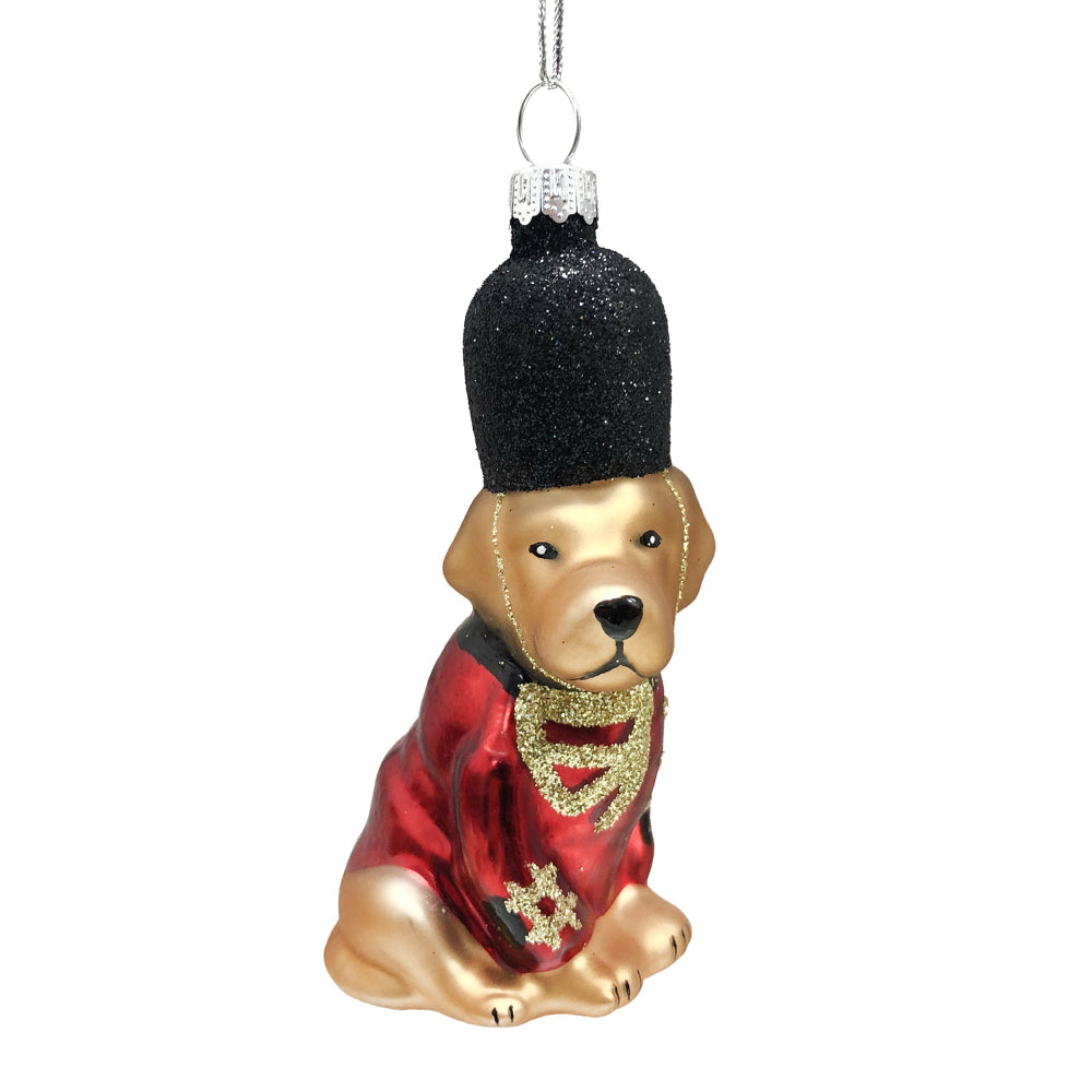 Labrador Retriever Soldier Glass Ornament | Putti Christmas Decorations 