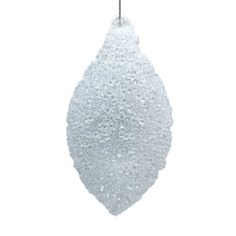 Handblown Iced Glass Double Point Ornament