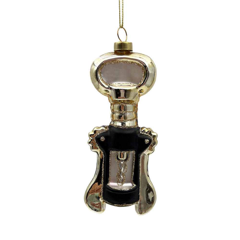 Cork Screw Glass  Ornament  | Putti Christmas Decorations 