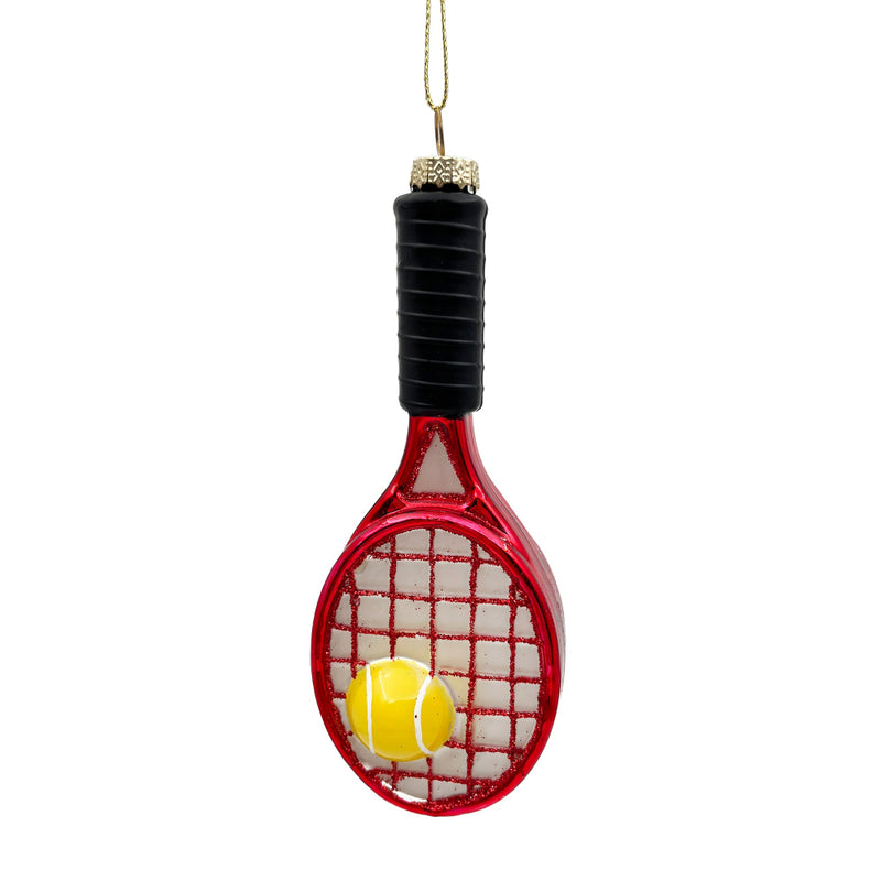 Tennis Racquets Glass Ornament