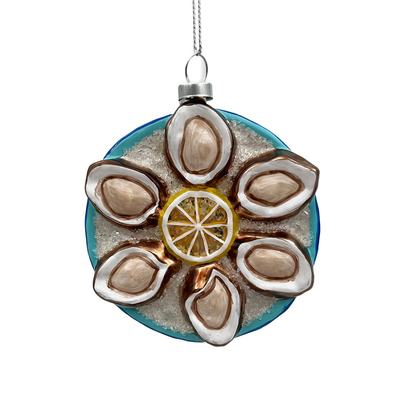 Oyster Platter Glass Ornament | Putti Christmas Decorations 