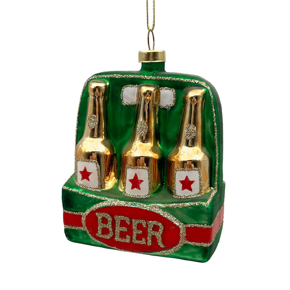Six Pack of Beer Glass Ornament | Putti Christmas Decorations 