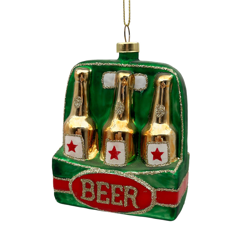Six Pack of Beer Glass Ornament | Putti Christmas Decorations 