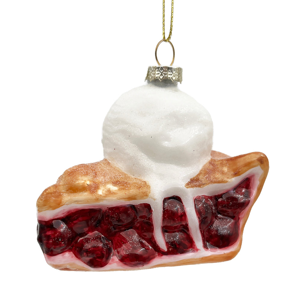 Cherry Pie with Ice Cream Glass Ornament | Putti Christmas Decorations 