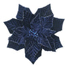 Midnight Blue Velvet Poinsettia Head with Cliip